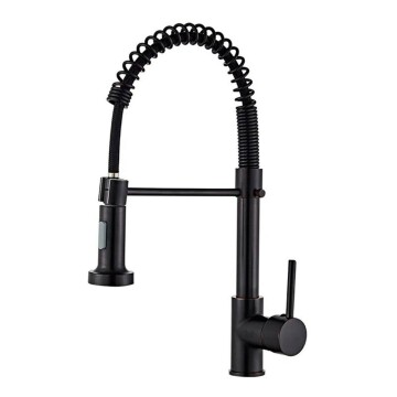 Grifo Canilla Monocomando Flexible Extensible Cocina Mesa Color Variante Negro