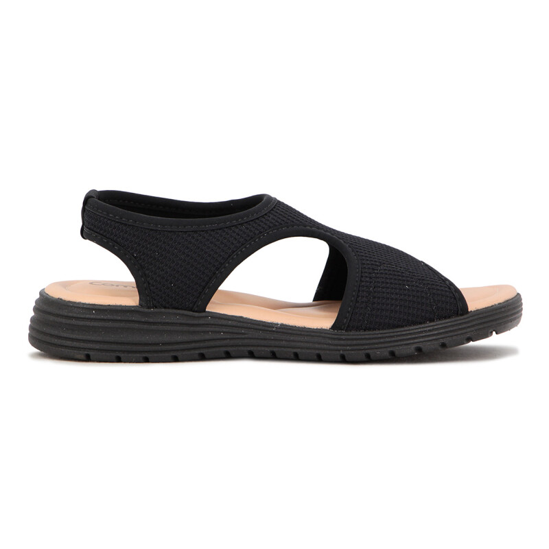 Comfortflex Sandalia Elastizada Suela Baja - Negro-negro Negro-negro