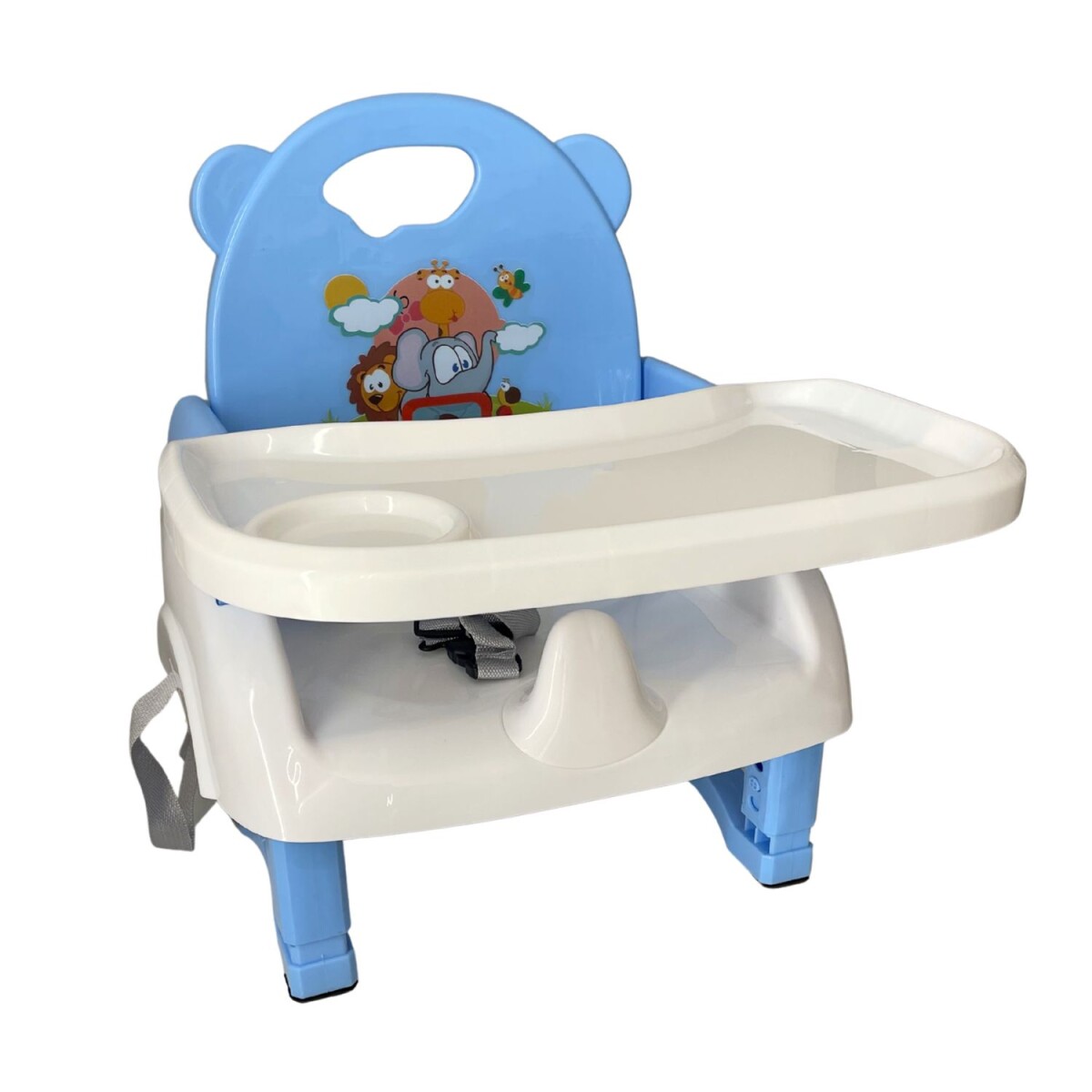 Silla de comer plegable portátil para bebés - Celeste 