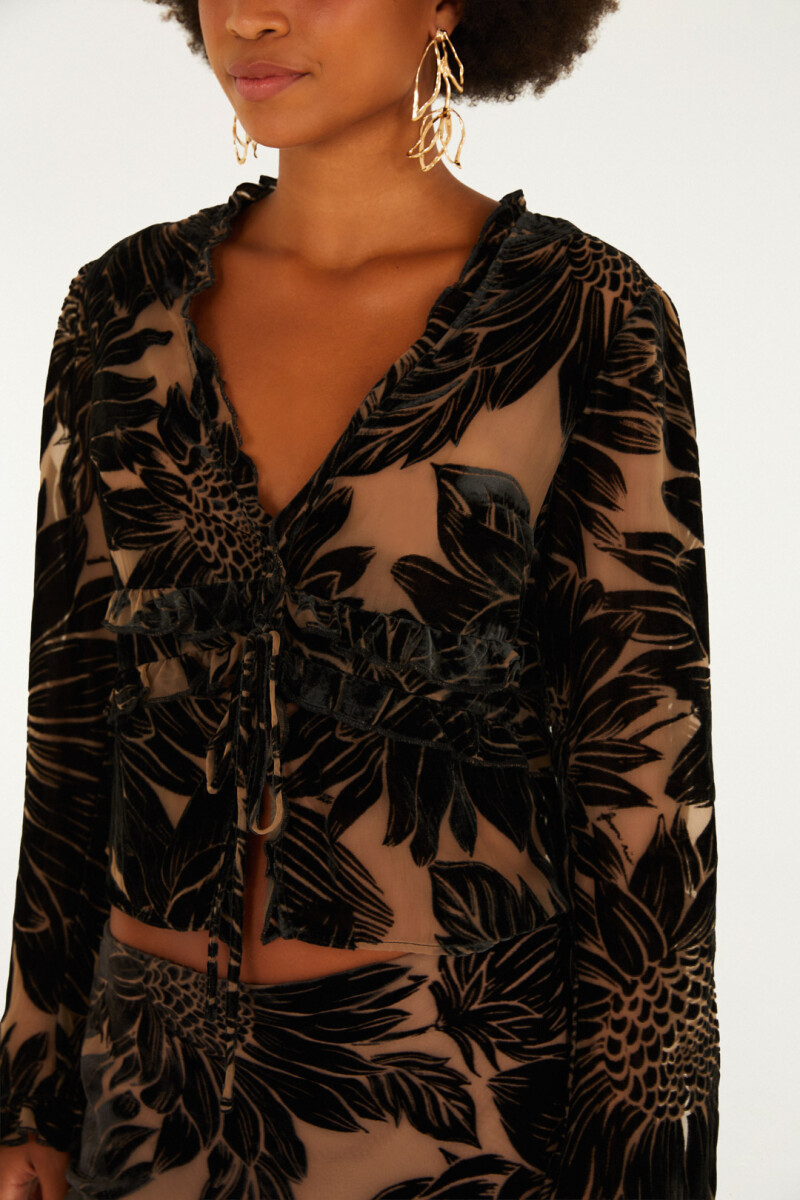 BLUSA MANGA LARGA Negro