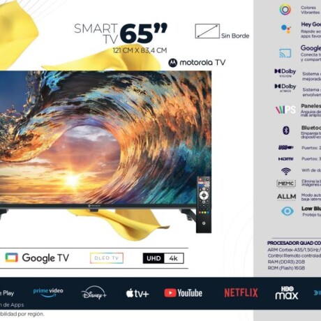 Smart TV 65" UHD Motorola Con Google TV Smart TV 65" UHD Motorola Con Google TV
