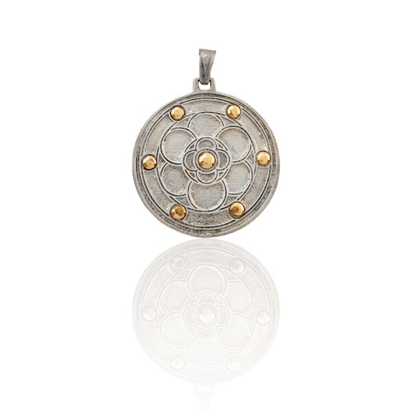 Dije Colgante Flor-Plata 925 y Oro-Sin Piedra-CP5127 sinpiedra