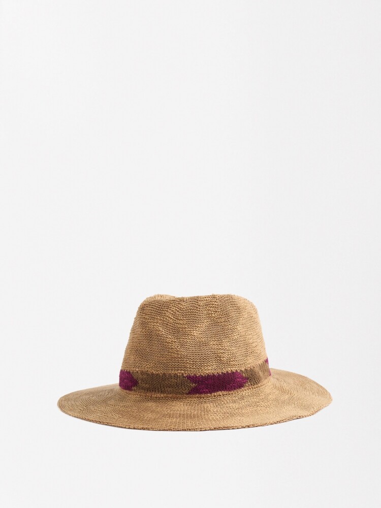 Sombrero De Punto Con Detalle Decorativo natural