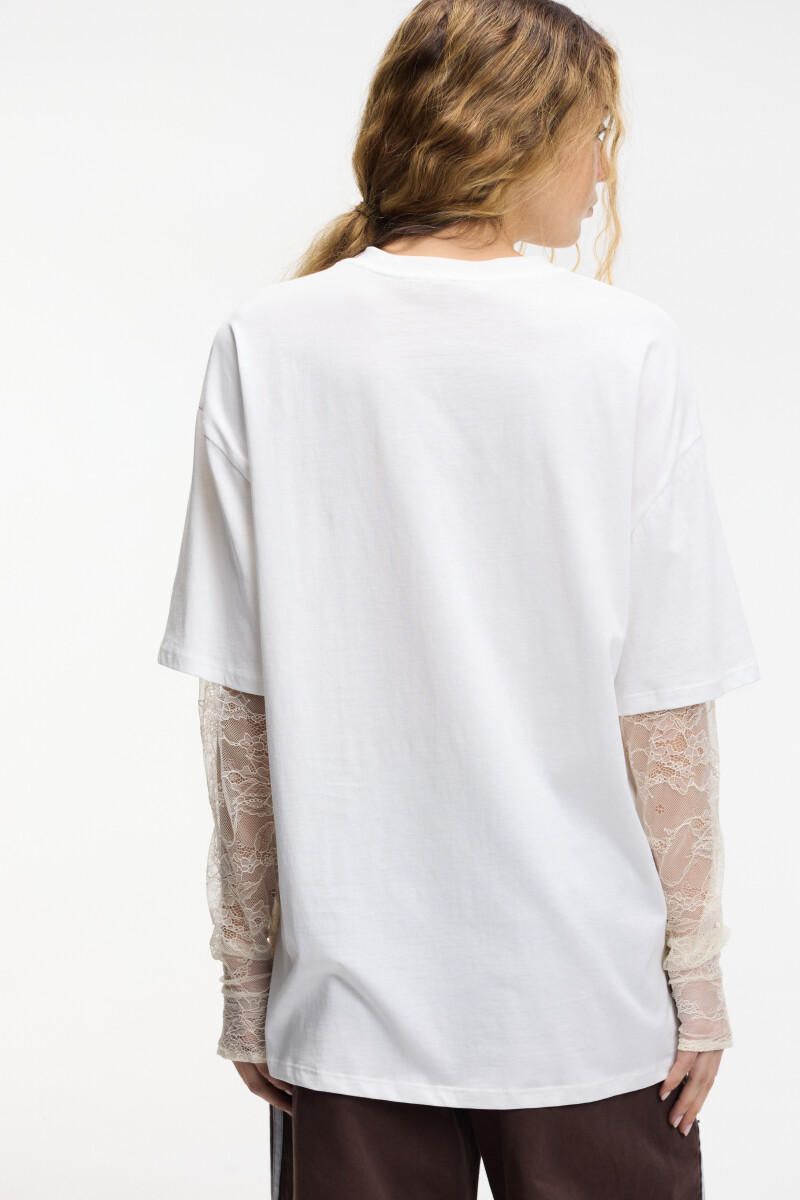 Camiseta con tul Blanco