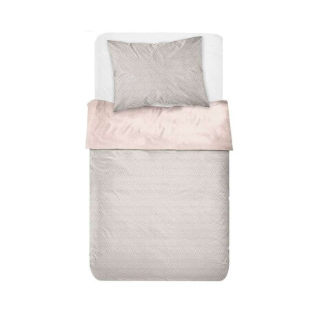 Juego De Sabanas Algodon 144H Twin 90X190+30Cm Rombos Cannon Rosa/Gris