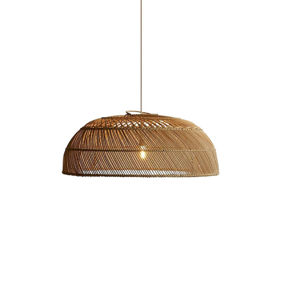 Lámpara colgante campana de ratán E27 Ø500x180mm IX9522