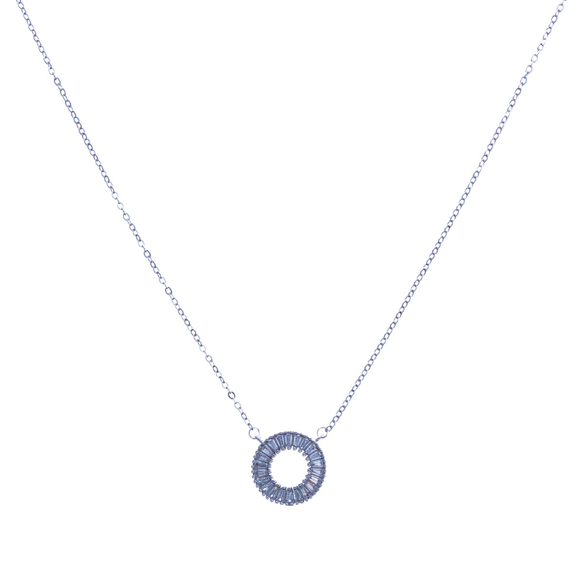 Cadena y dije Plata 925 rodinada y circonias 