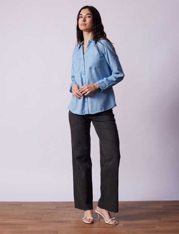 Camisa Lyocell Bolsillos JEAN CLARO