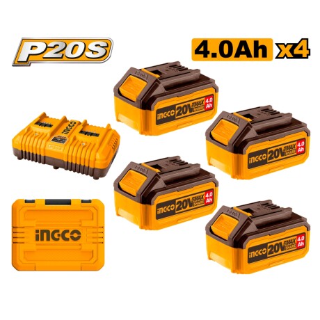 Set X 4 Baterias 4 Amp 20V + Cargador + Valija 001