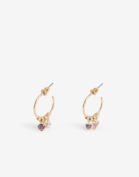 Aros Argollas Cubic zirconia Aros Corazón Cubic Zirconia - Dorado
