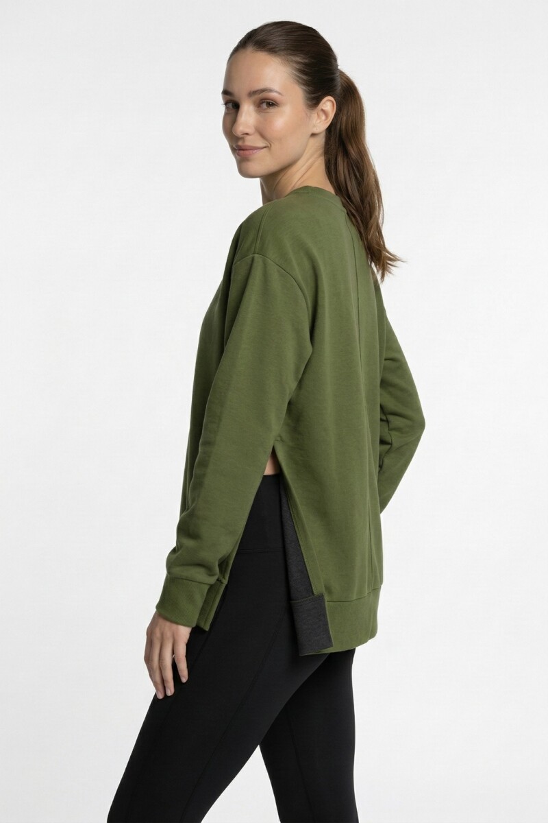 Buzo de Moletón. Verde Musgo