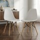 Pack 2 Sillas De Comedor Eames Lumax De Diseño Moderno Con Patas De Madera Blanco