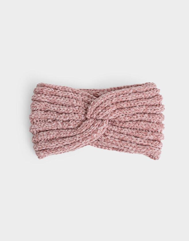 Vinchas Textiles Tejida Vincha Textil Con Nudo - Rosa Claro