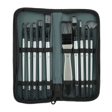 PINCELES SET X10PCS DIF MEDIDAS EN ESTUCHE C/CIERRE 23X9.5X2.3CM PINCELES SET X10PCS DIF MEDIDAS EN ESTUCHE C/CIERRE 23X9.5X2.3CM