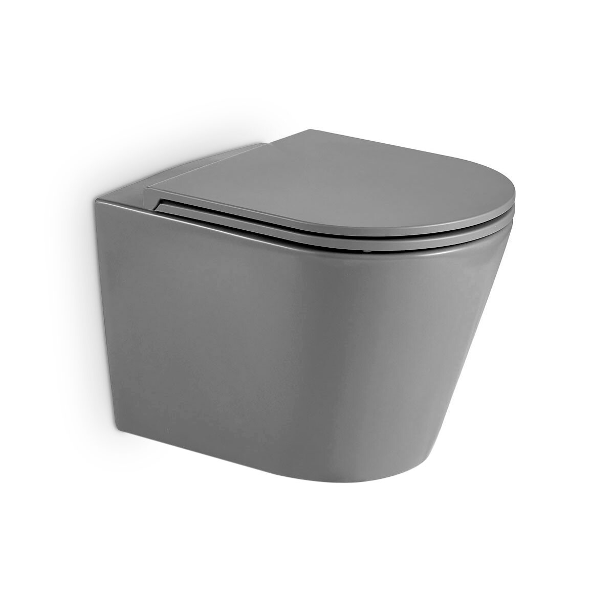 Inodoro Para Colgar Redondo Serie Powell Gris Mate 