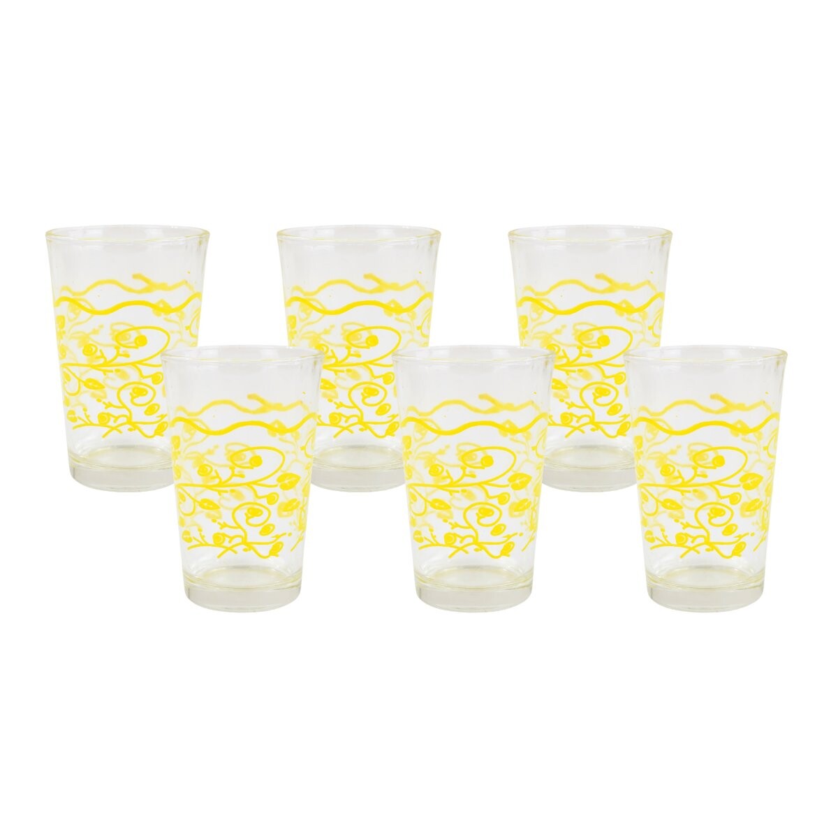 Set De 6 Vasos De Vidrio Con Diseño 220 ml 