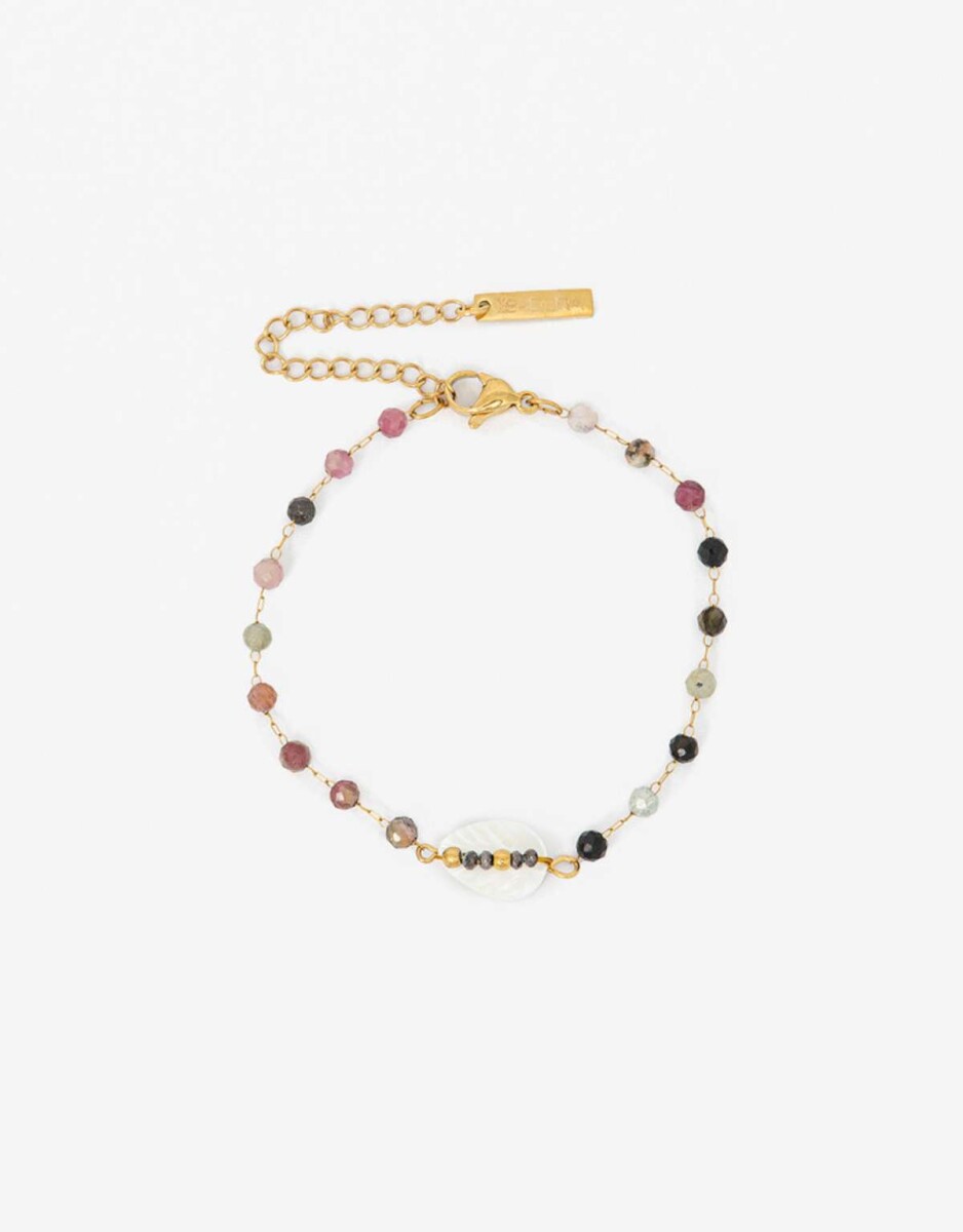 Pulsera De Acero Con Piedras - Combinacion Multicolor 