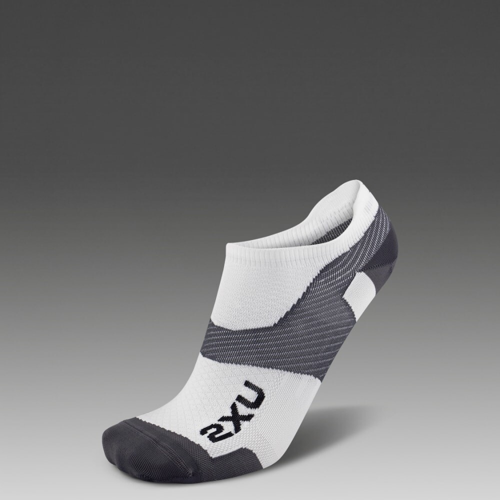 Vectr Ultralight No Show Socks - Unisex White/grey