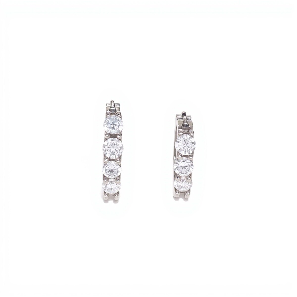 Caravanas Aros de zirconias -Plata 925-Piedra Zirconia-Ca3086 - conpiedra 