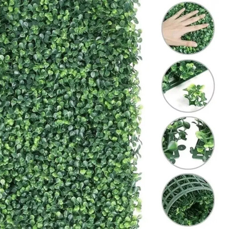 Set x4 Panel artificial símil trébol 40x60 cm VERDE