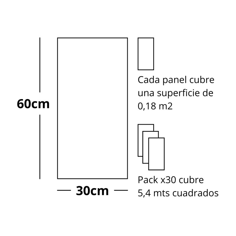 Set x30 placas autoadhesivas 30cm x 60cm x 2.2mm BLANCO