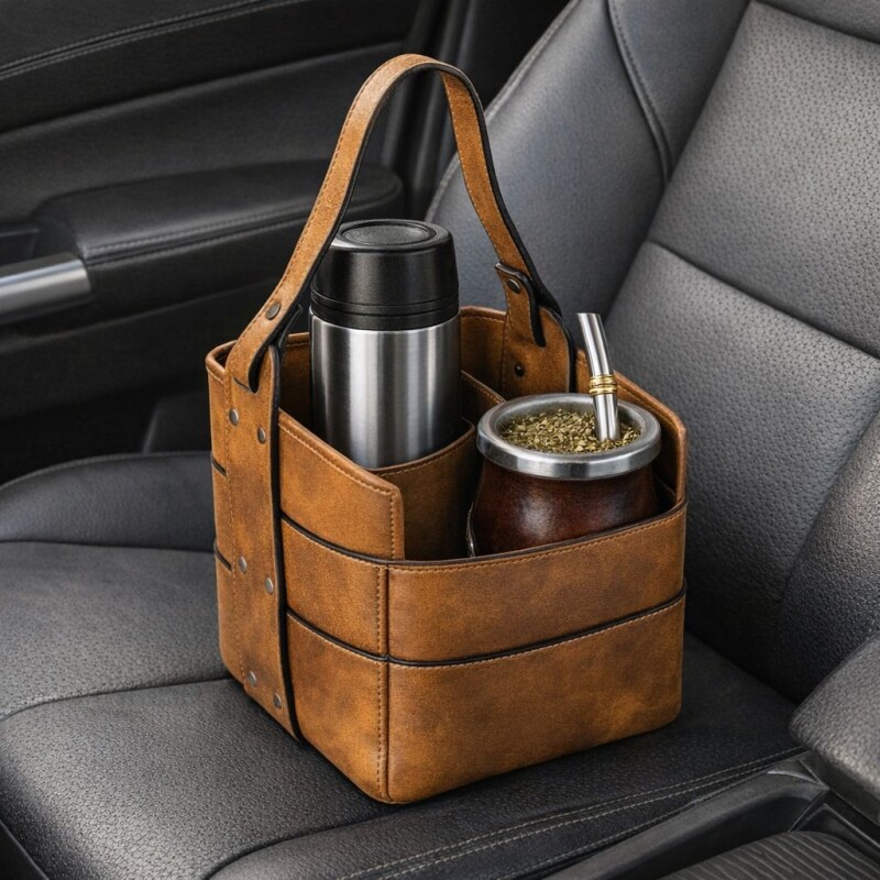 Matera Simil Cuero Porta Termo y Mate con Correa Matera Simil Cuero Porta Termo y Mate con Correa