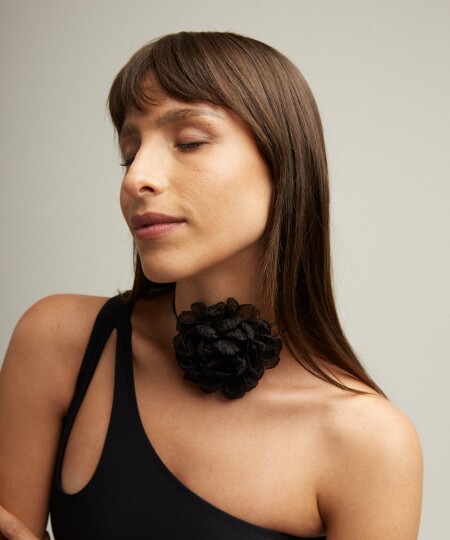 CHOKER MAXI FLEUR BLACK