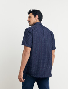 012662 CAMISA HARRINGTON LABEL Azul Osc/rojo