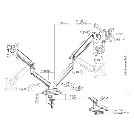 Soporte para Monitor Doble Gaming 17-32 LDT63-C024G 001