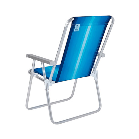 Reposera Silla Alta Plegable en Aluminio Conforto Mor Rayada Celeste/azul