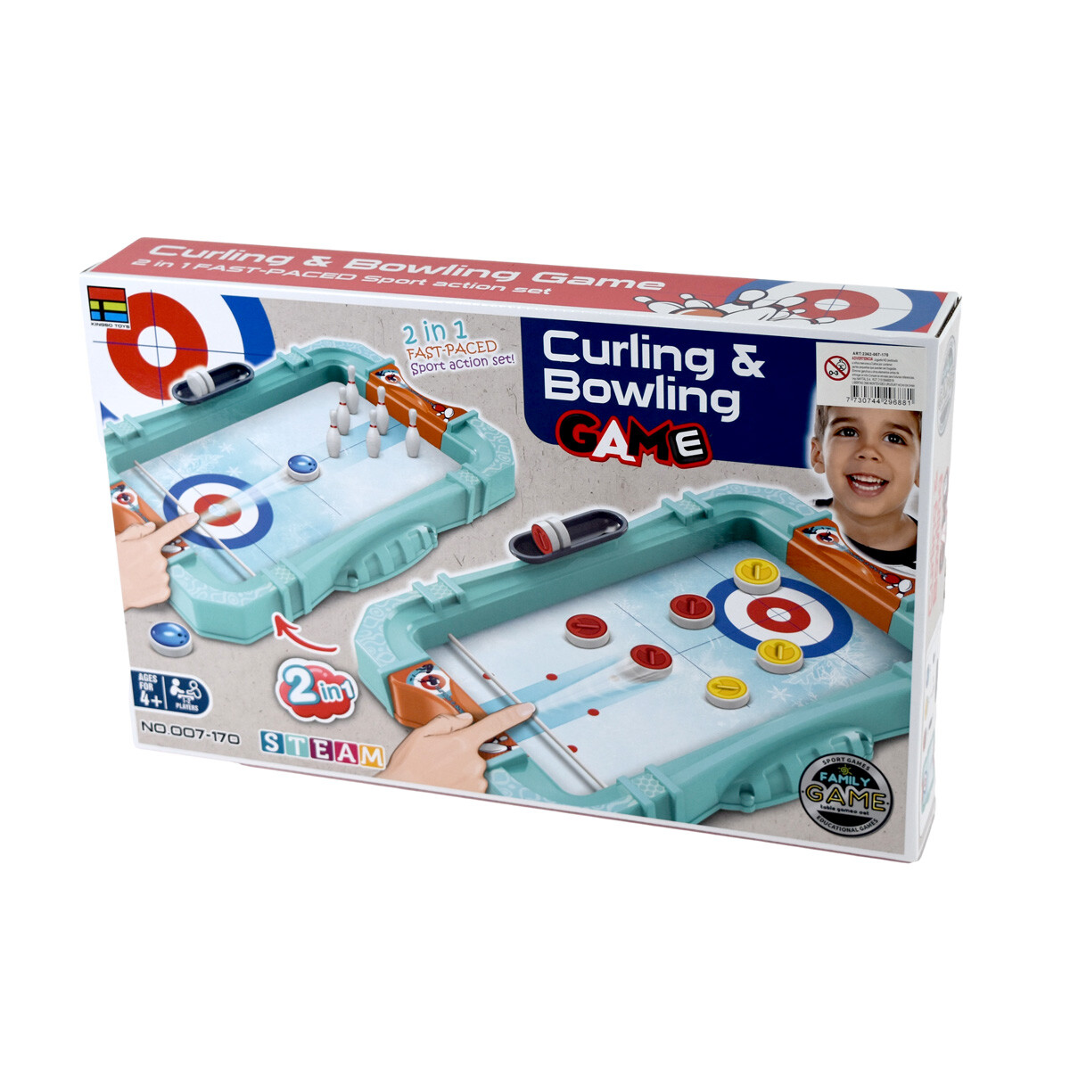 Juego de mesa 2 en 1 Curling y Bowling 
