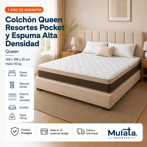 Colchón Queen Pocket Eurotop con Pillow Colchón Queen Pocket Eurotop con Pillow
