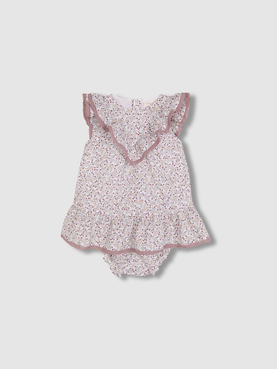 Vestido De Florecitas Berenjena