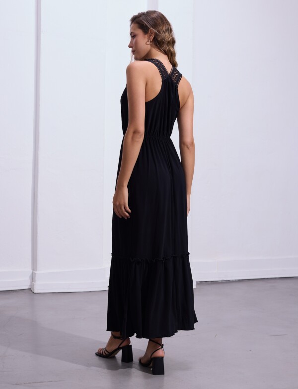 Vestido Maxi Cortes NEGRO