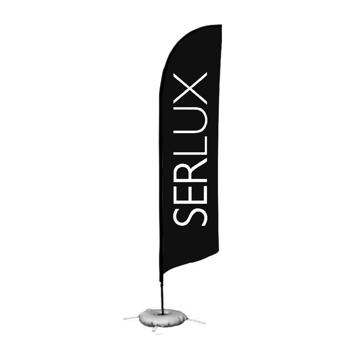 Bandera Publicitaria Serlux con Base de Soporte 