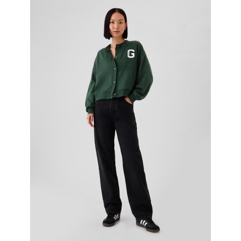 JPN LOGO CREW CARDIGAN ESSEX GREEN 702