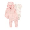 Conjunto Primera Muda Terry 3 piezas . ROSA PASTEL NUEVO