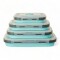Set X4 Taper Contenedor Silicona Plegables Tapa Plastico Hermetica Celeste