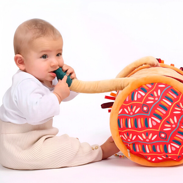 Rodillo de Actividades Sensoriales León Infantil C/ Sonido ® Color Rojo