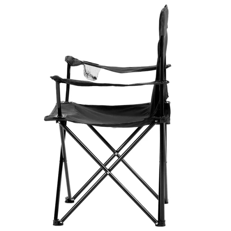 Silla plegable capitán con apoya brazos Negro