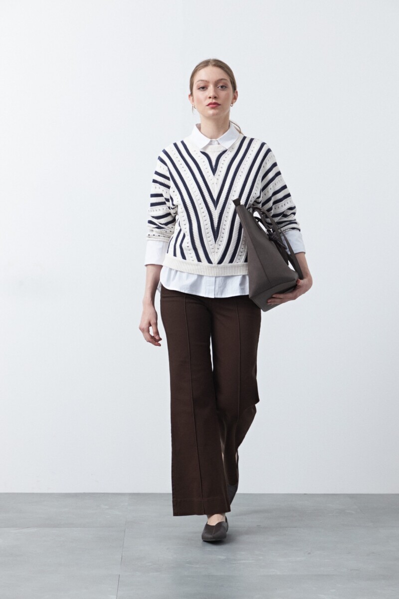 SWEATER COIMBRA Blanco/Azul