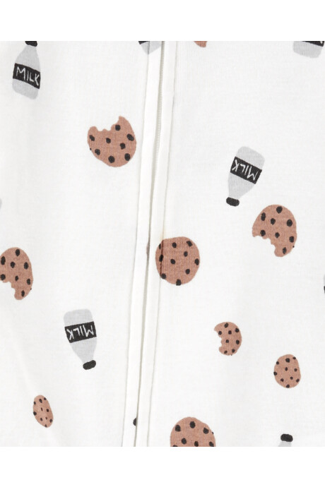 Pijama una pieza de algodón, con pie, diseño galletas Sin color