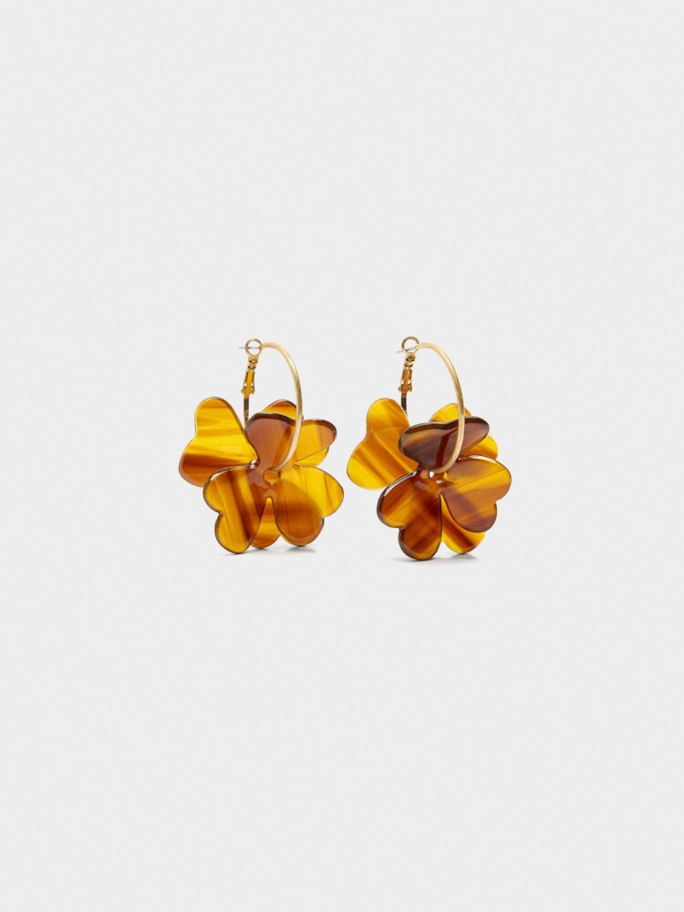 Aros Con Flores marron