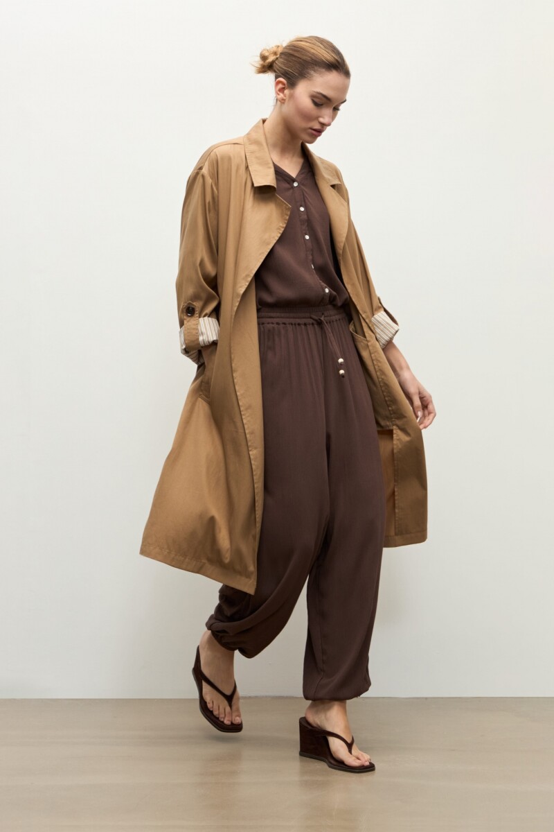 Pantalon abullonado chocolate