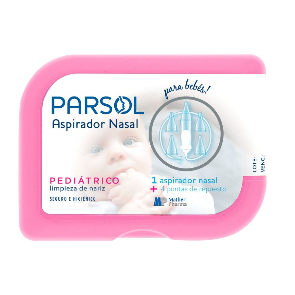 Aspirador Nasal Parsol  - Caja con 1 aspirador más 4 puntas de repuesto