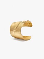 Pulsera Ancha Rígida Con Relieve dorado
