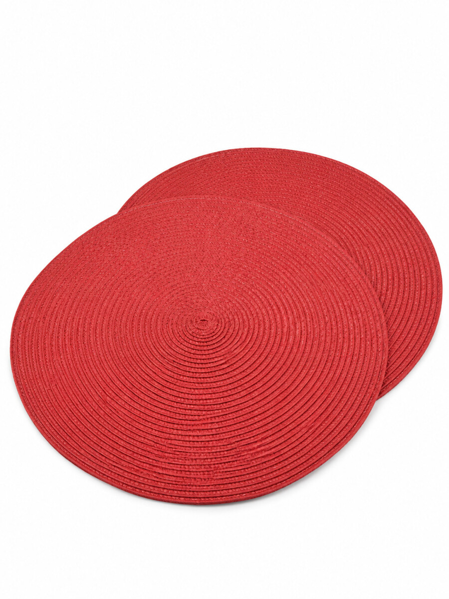 INDIVIDUAL REDONDO SET X 2 - ROJO 
