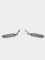 Pendientes Maxi Alargados De Cristales azul