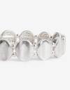 Pulseras Elásticas Metal Pulsera Elástica De Metal - Plateado Plata Mate