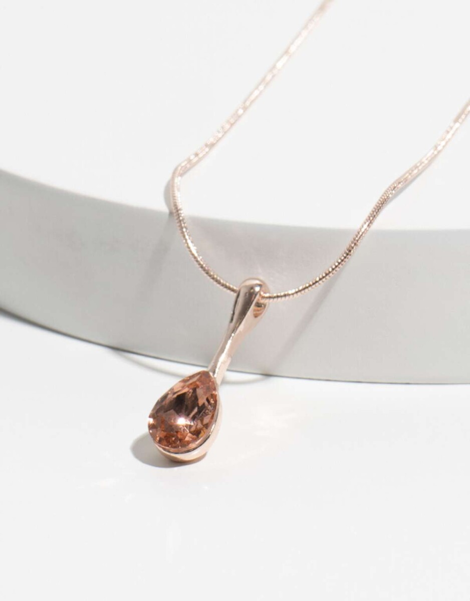 Cadena Con Dije De Gota - Dorado Oro Rosa 